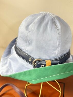 Coach Navy and White Signature Pattern Bucket Hat